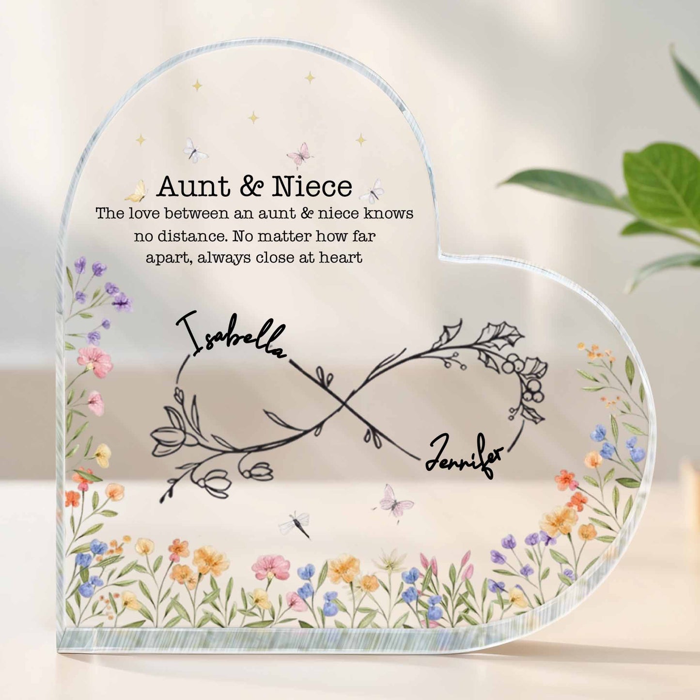 The Love Between An Aunt & Niece, Flowers And Butterflies