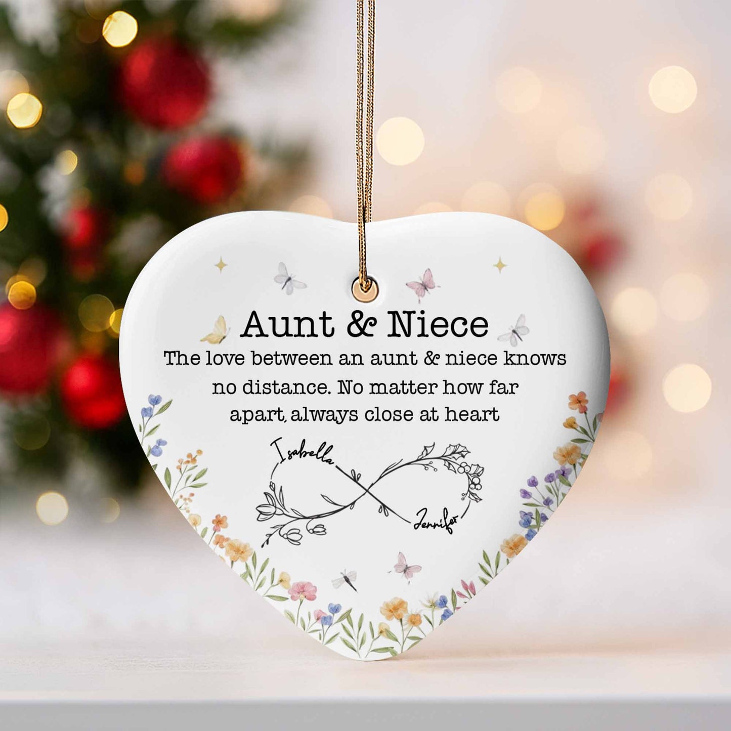 The Love Between An Aunt & Niece, Flowers And Hearts