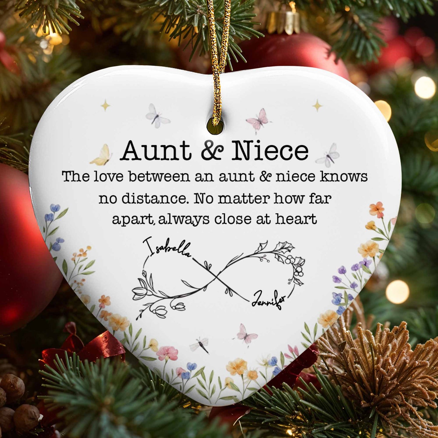 The Love Between An Aunt & Niece, Flowers And Hearts