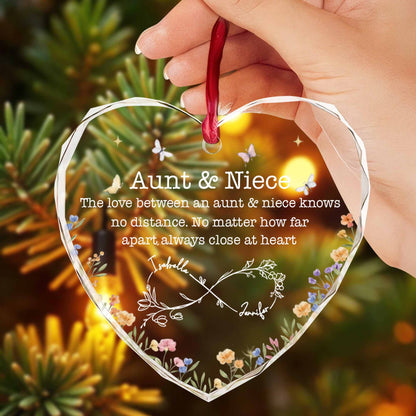 Love Between Aunt & Niece, Flowers And Butterflies Ornament