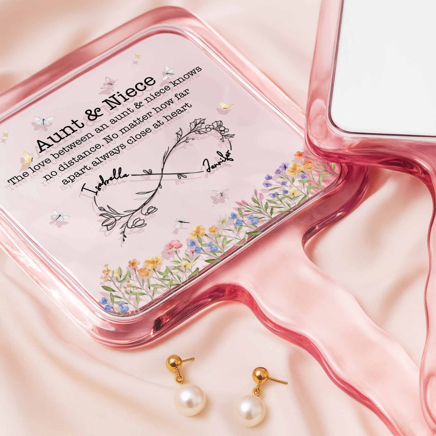 Love Between Aunt & Niece, Hearts And Flowers