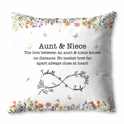 Love Between Aunt & Niece, Flowers and Butterflies Pillow