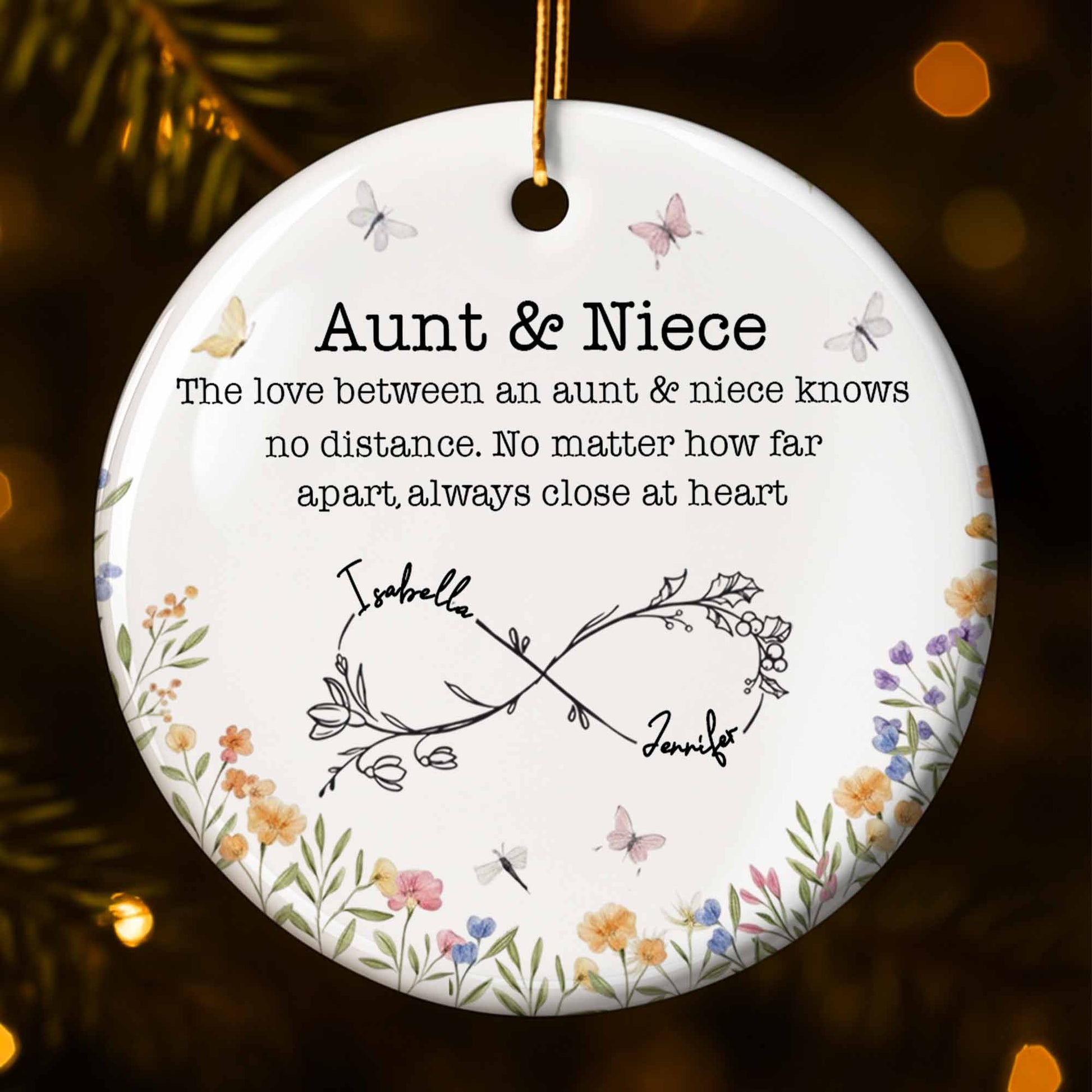 The Love Between An Aunt & Niece, Flowers And Butterflies