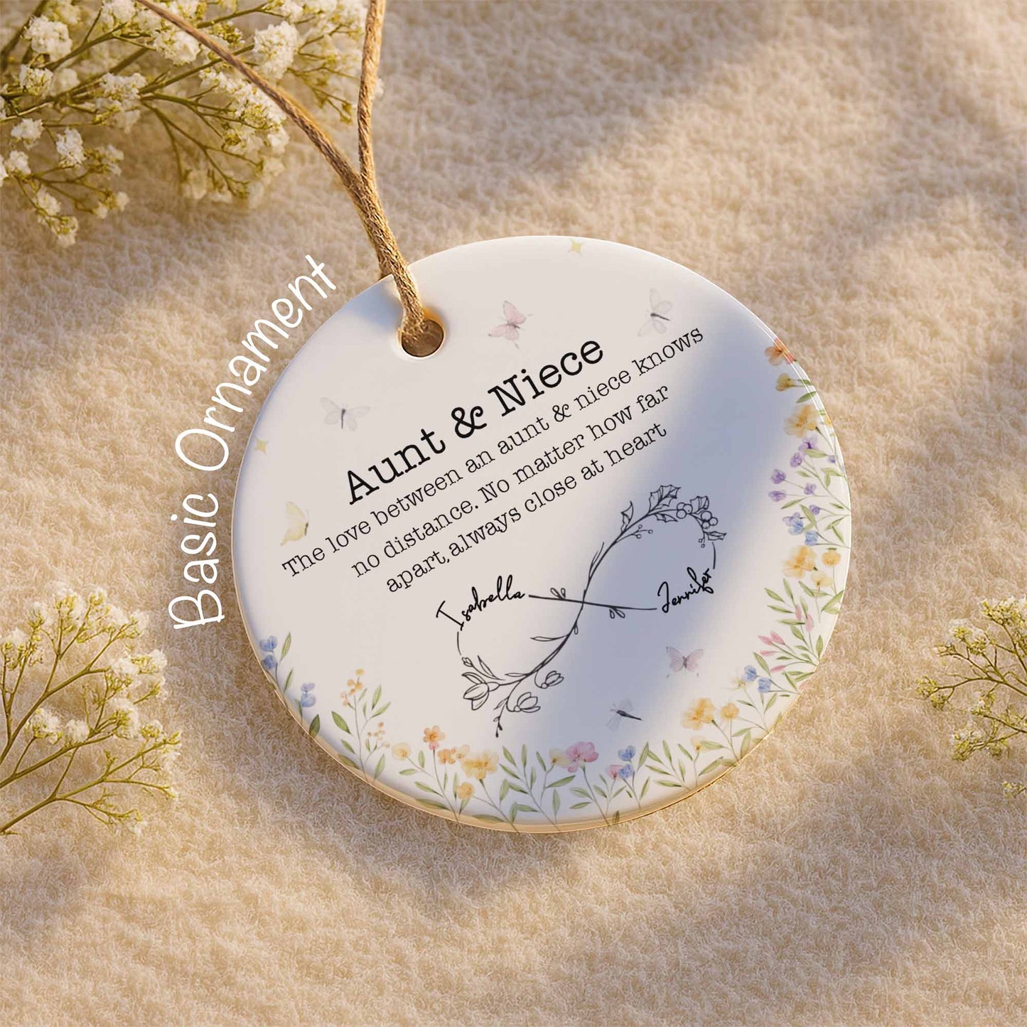 The Love Between An Aunt & Niece, Flowers And Butterflies