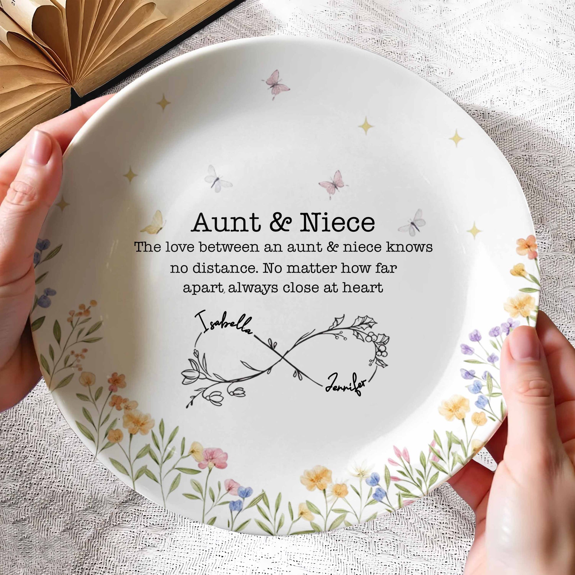 Love Between Aunt & Niece, Butterflies & Flowers