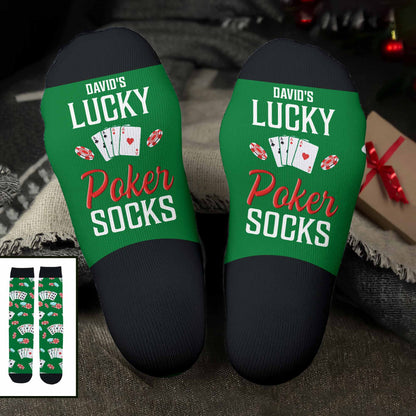 Lucky Poker Socks Featuring Cards And Chips