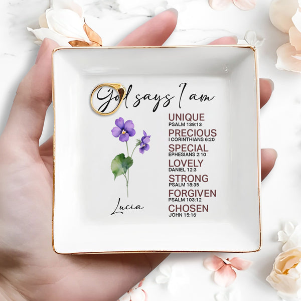 God Says I am Unique, Precious, Special Ceramic Dish