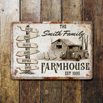 Farmhouse Est, Featuring A Rustic Truck And Wooden Signs