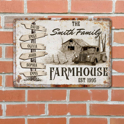 Farmhouse Est, Featuring A Rustic Truck And Wooden Signs