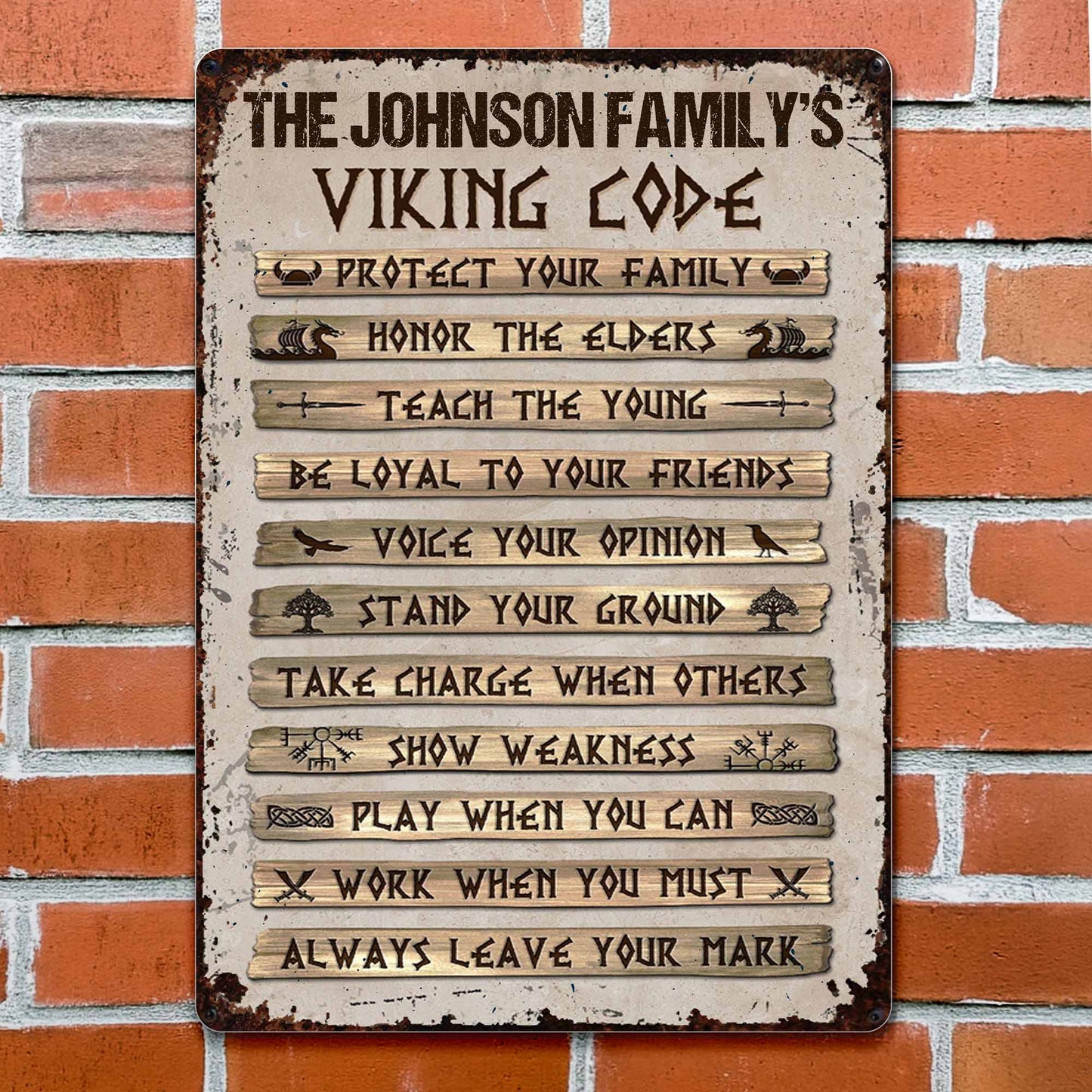 Our Family Viking Code With Longship And Rune Symbols