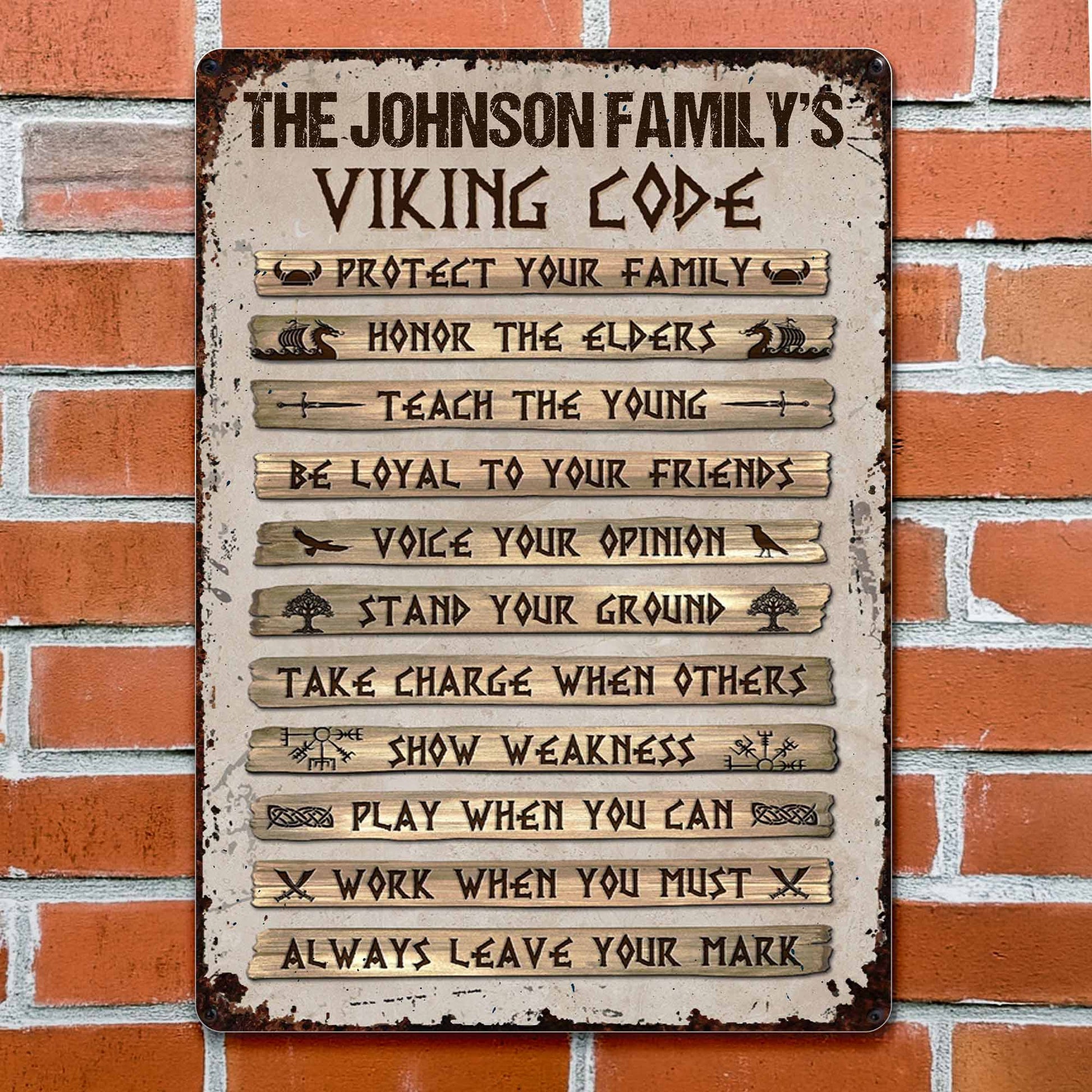 Our Family Viking Code With Longship And Rune Symbols