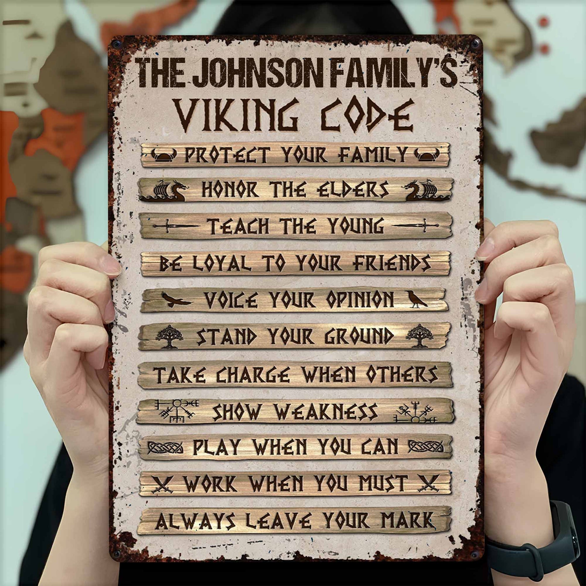 Our Family Viking Code With Longship And Rune Symbols