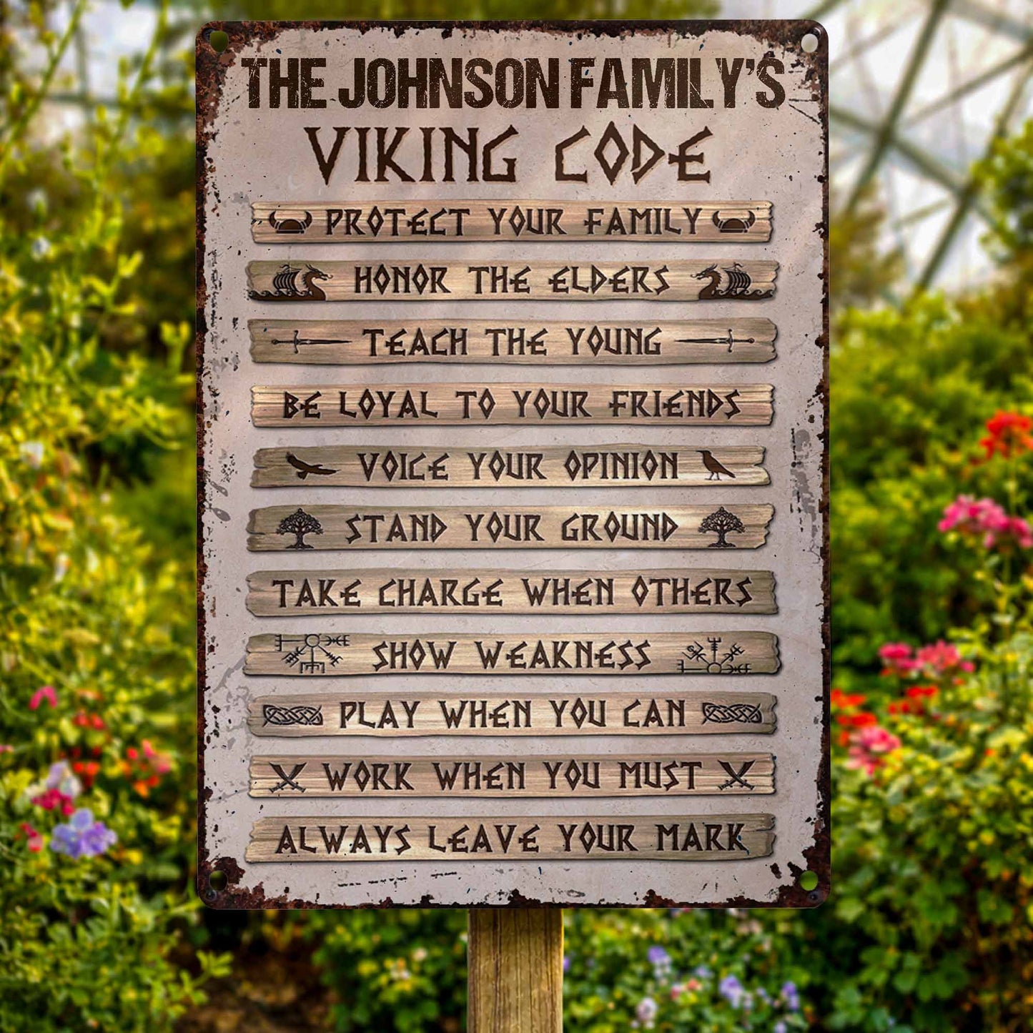 Our Family Viking Code With Longship And Rune Symbols