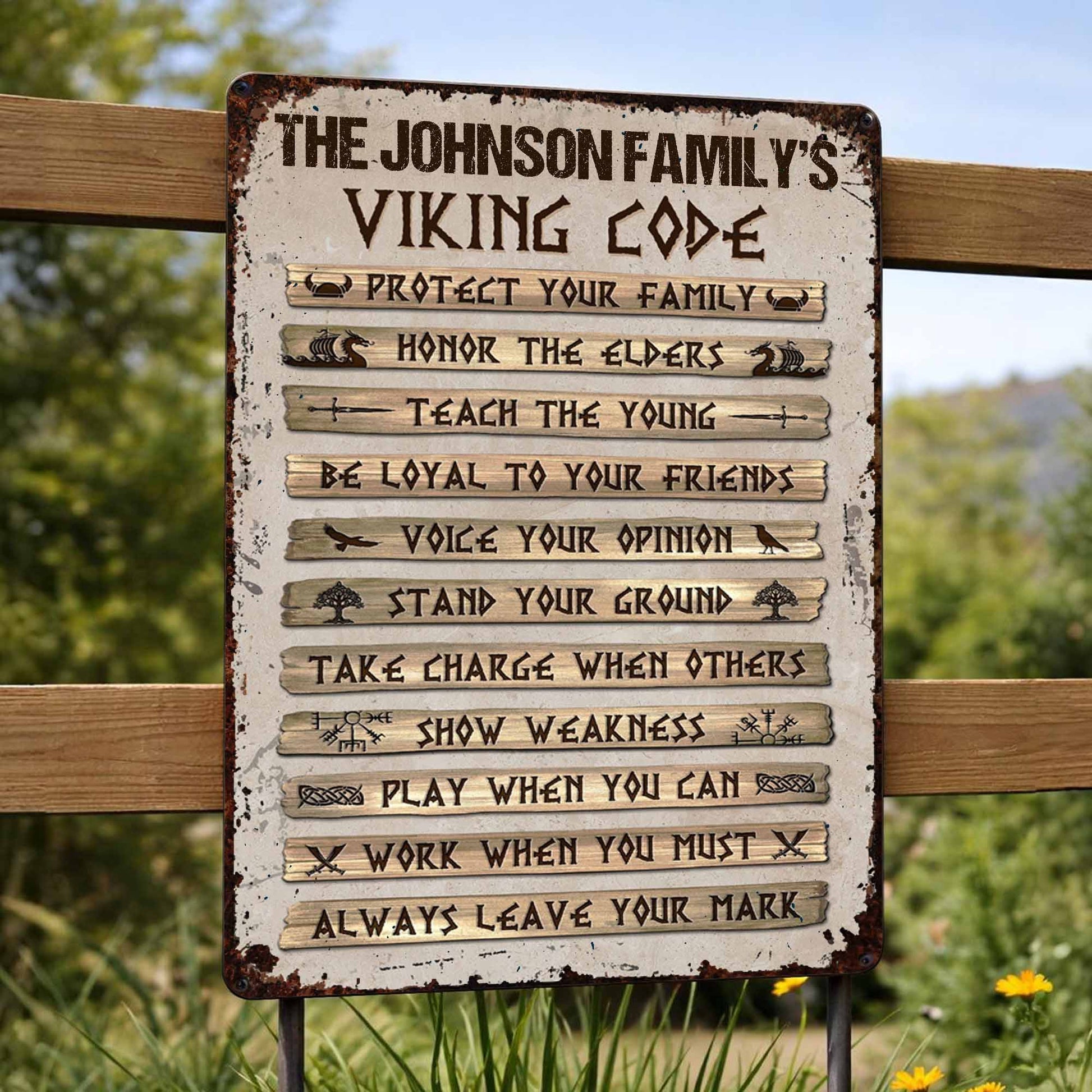 Our Family Viking Code With Longship And Rune Symbols