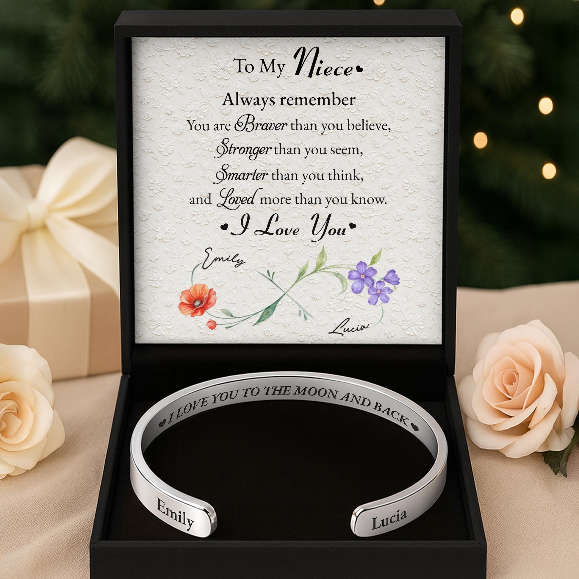 I Love You To The Moon And Back With Flowers