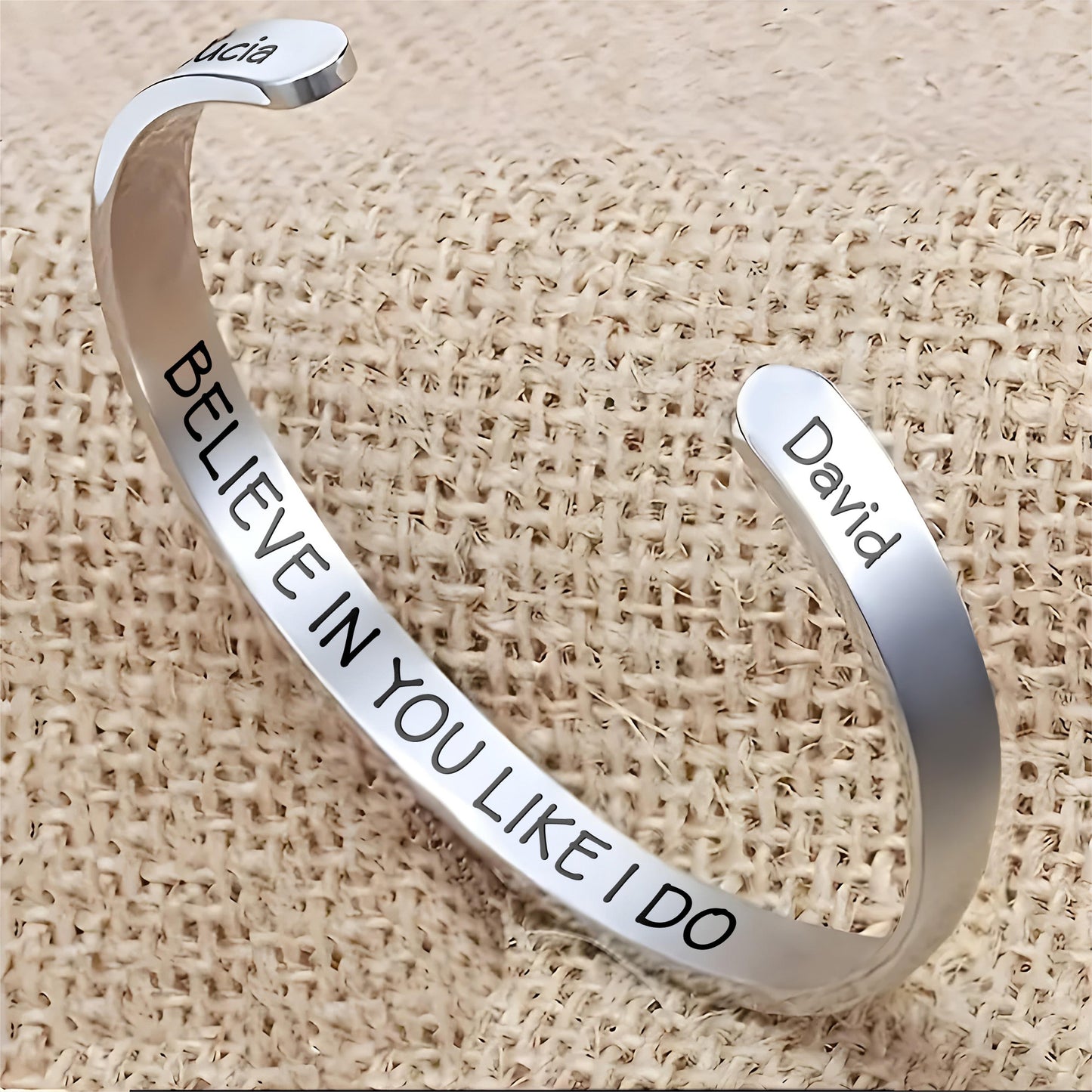 Believe In You Like I Do Personalized Cuff