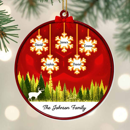 Serene Forest Scene With Snowflakes And Deer