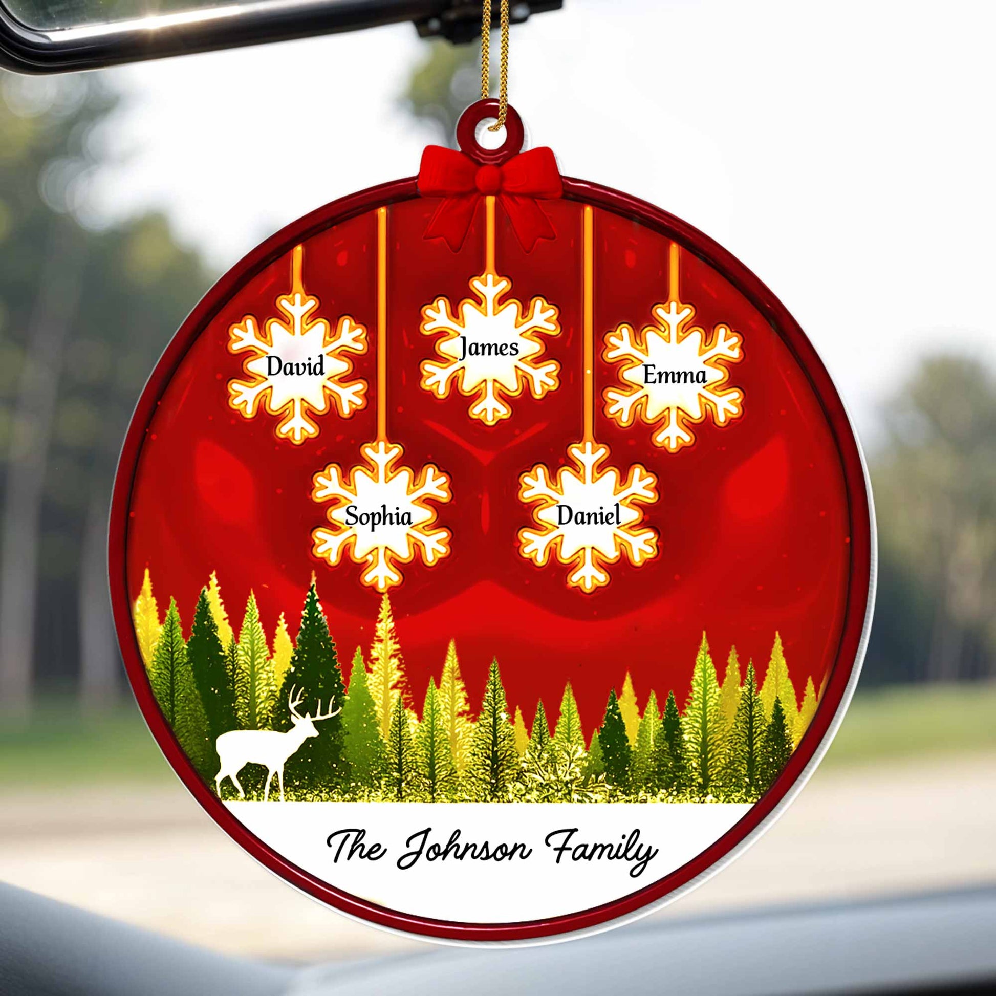 Serene Forest Scene With Snowflakes And Deer