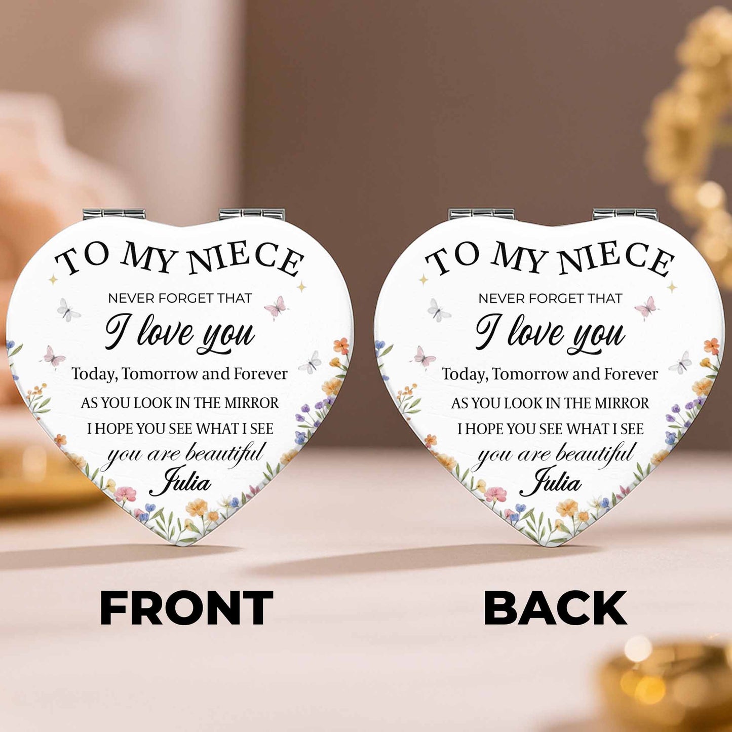 To My Niece, I Love You, Flowers And Butterflies