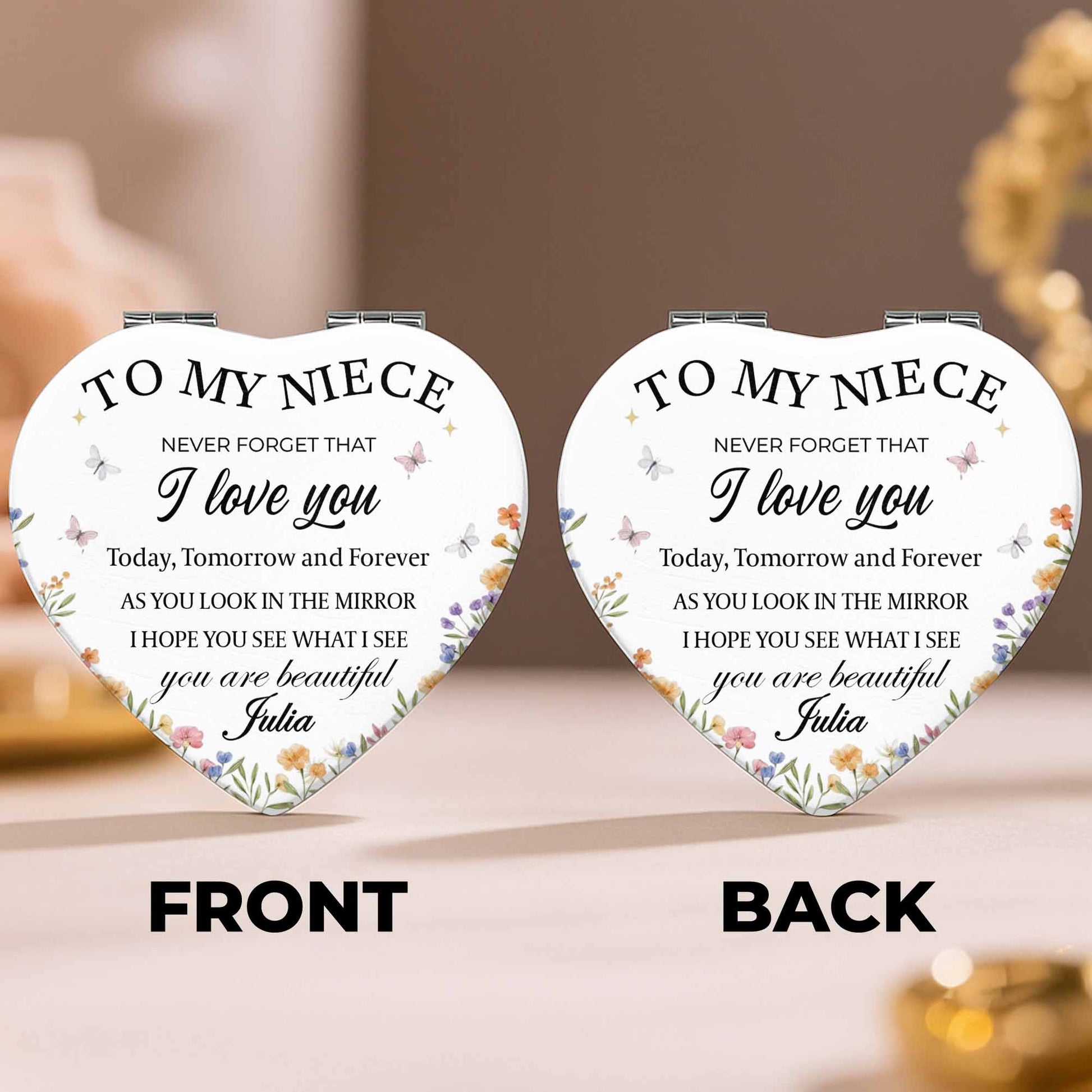 To My Niece, I Love You, Flowers And Butterflies