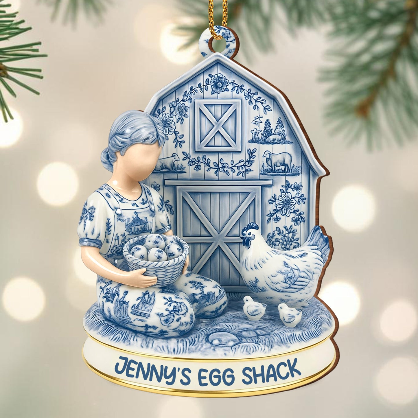 Customize Your Farmhouse Ornament With Charming Barn Scene