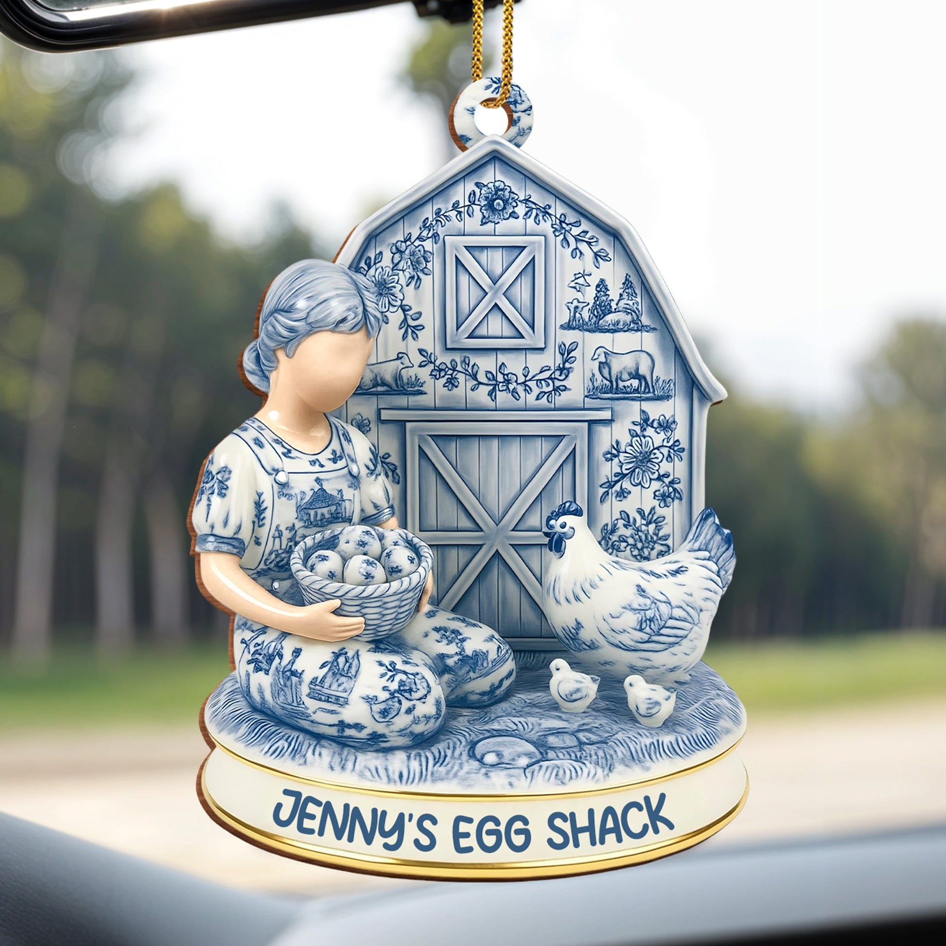 Customize Your Farmhouse Ornament With Charming Barn Scene