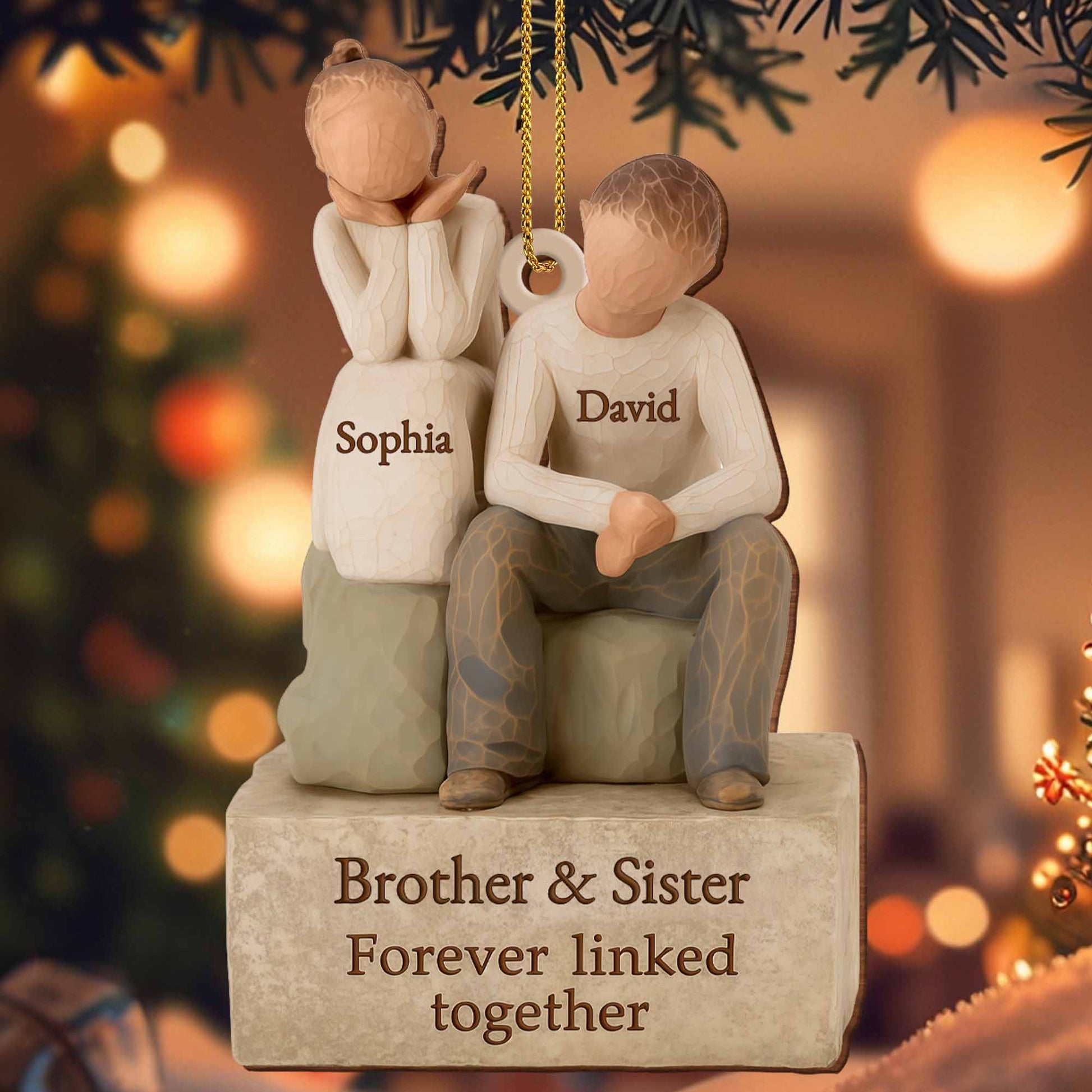 Brother And Sister Forever Linked Together Ornament