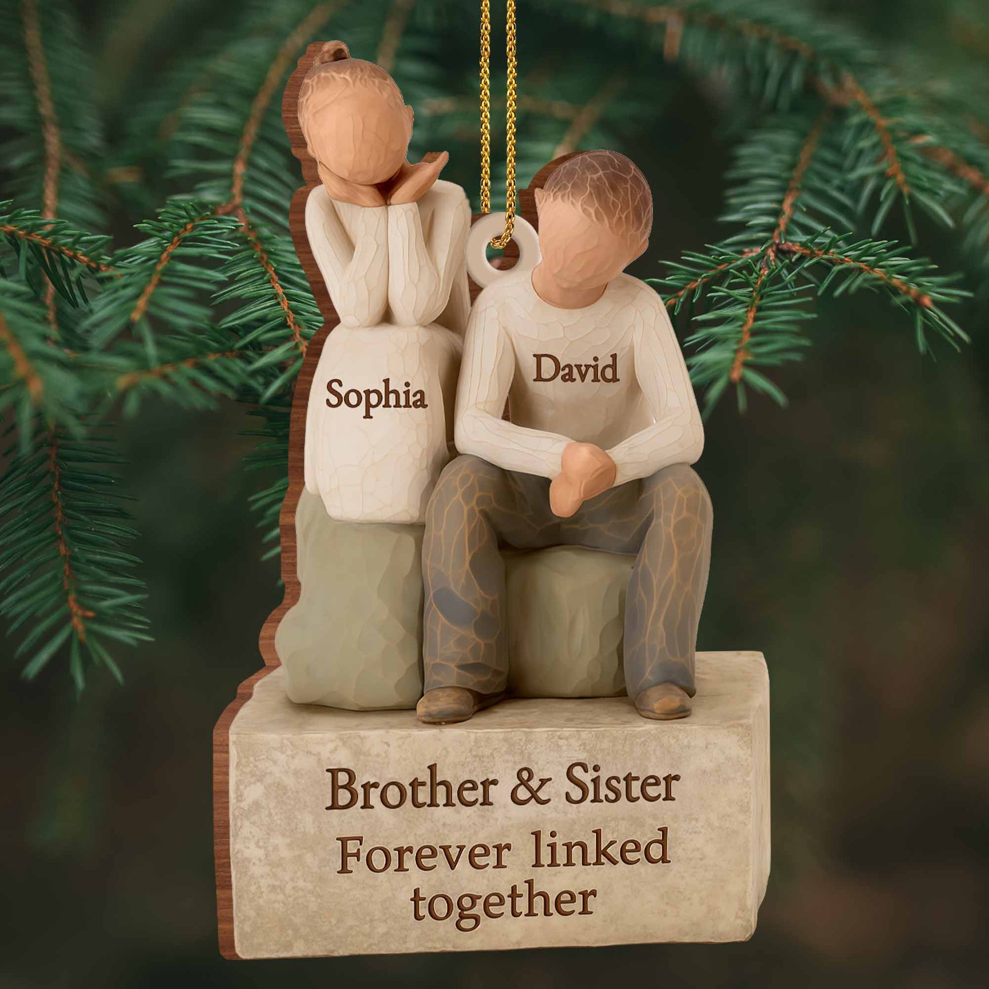 Brother And Sister Forever Linked Together Ornament