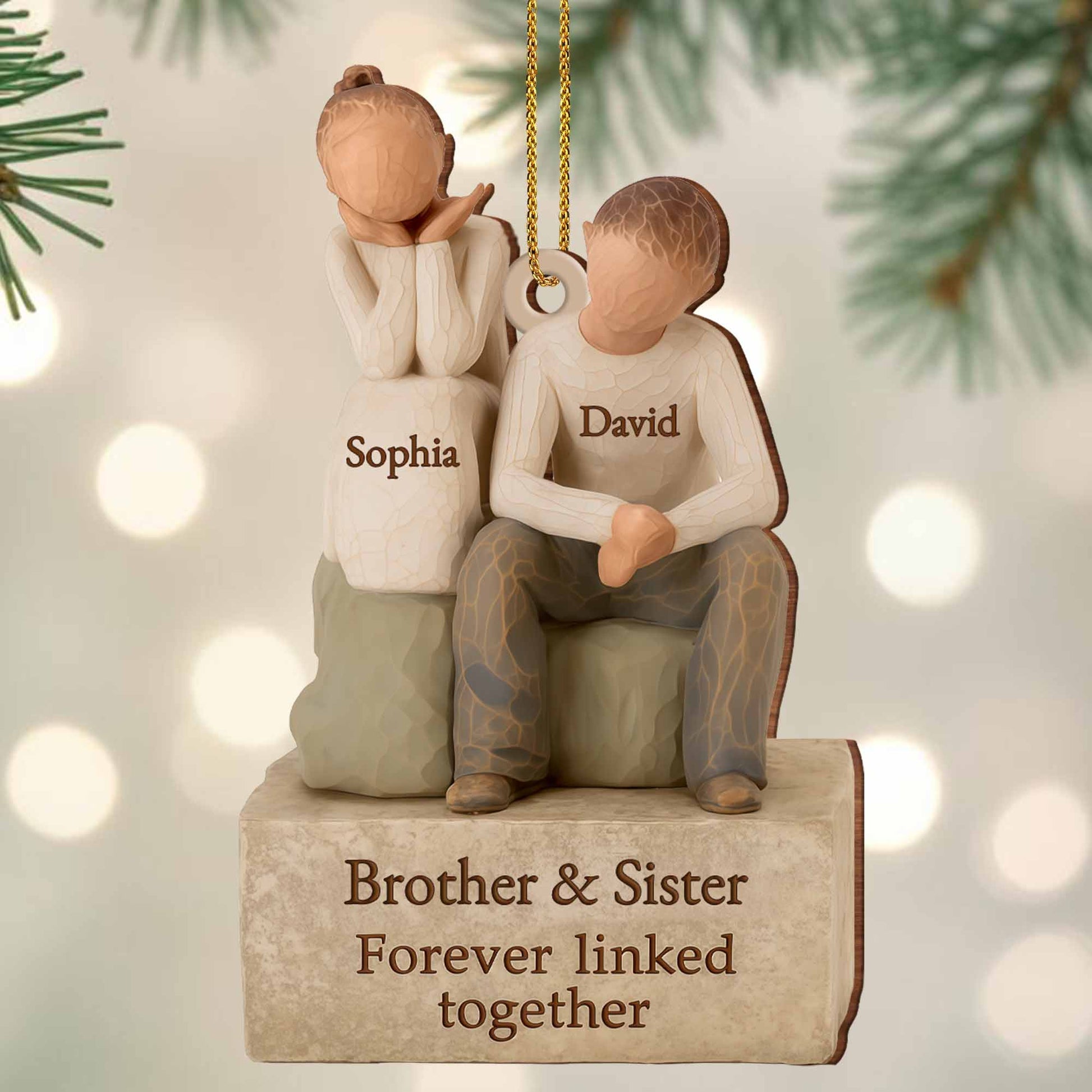 Brother And Sister Forever Linked Together Ornament