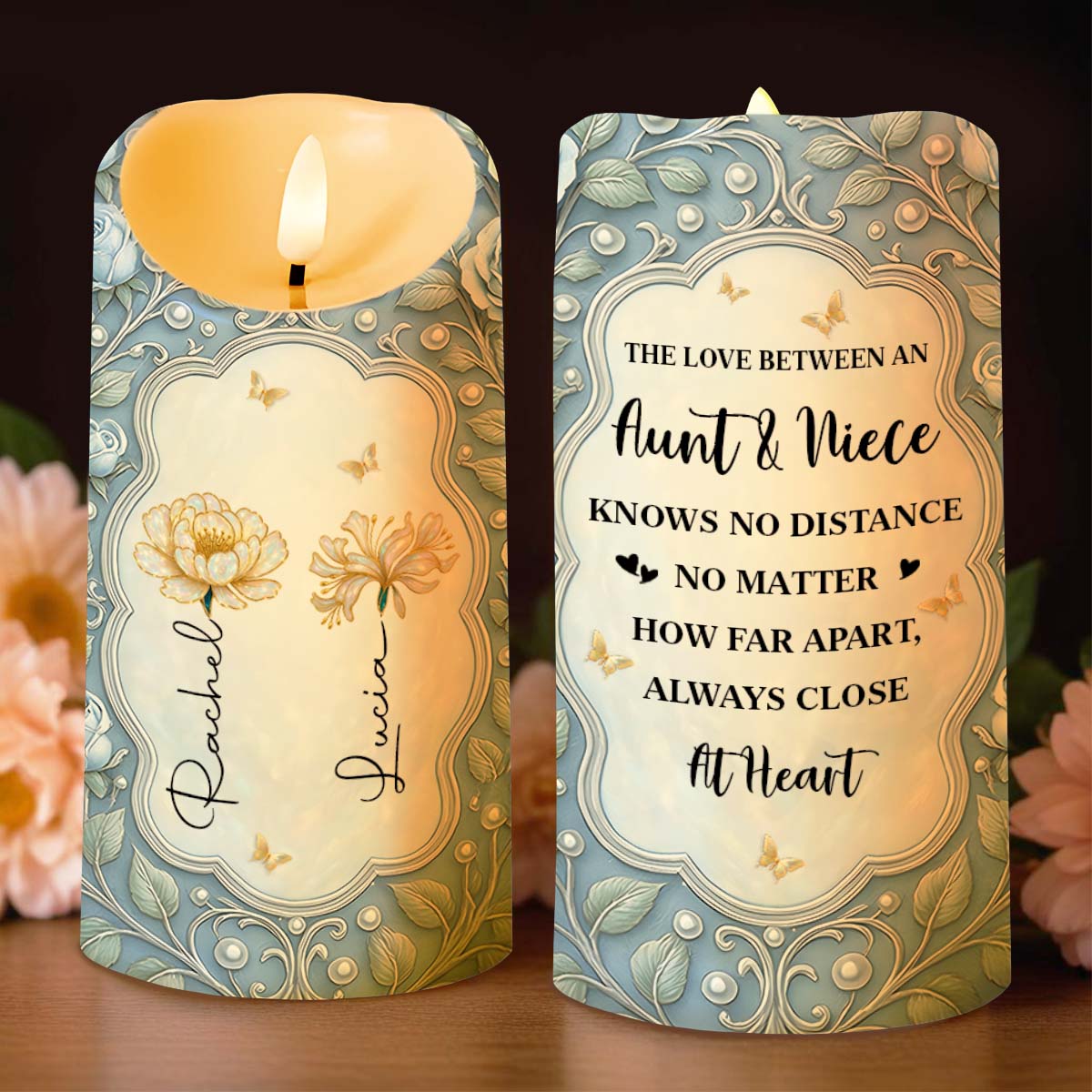 The Love Between An Aunt & Niece, Flowers And Butterflies