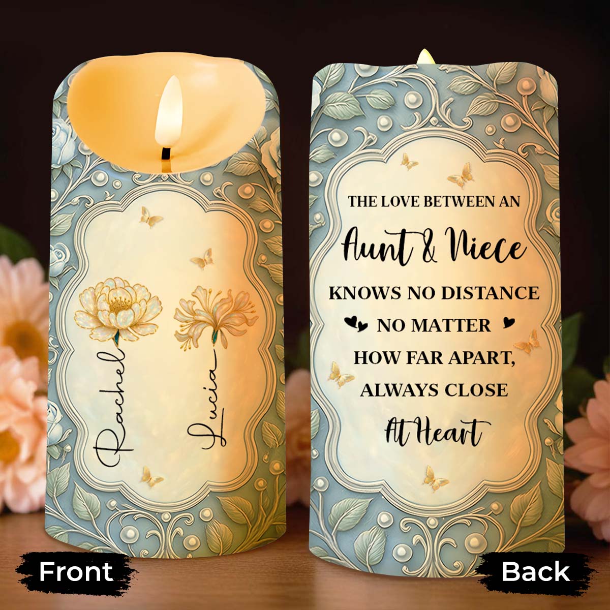 The Love Between An Aunt & Niece, Flowers And Butterflies