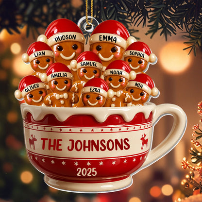 Customizable Family Christmas Cup With Gingerbread Figures