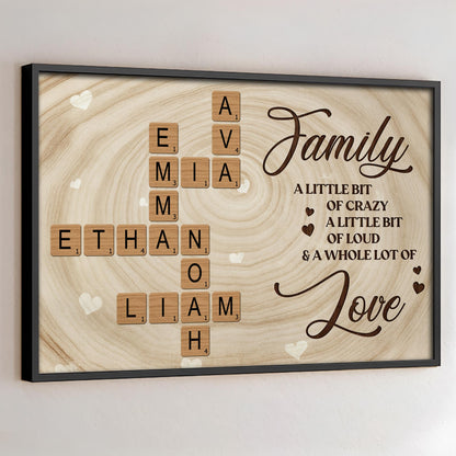 Family Love With Scrabble Tiles Design
