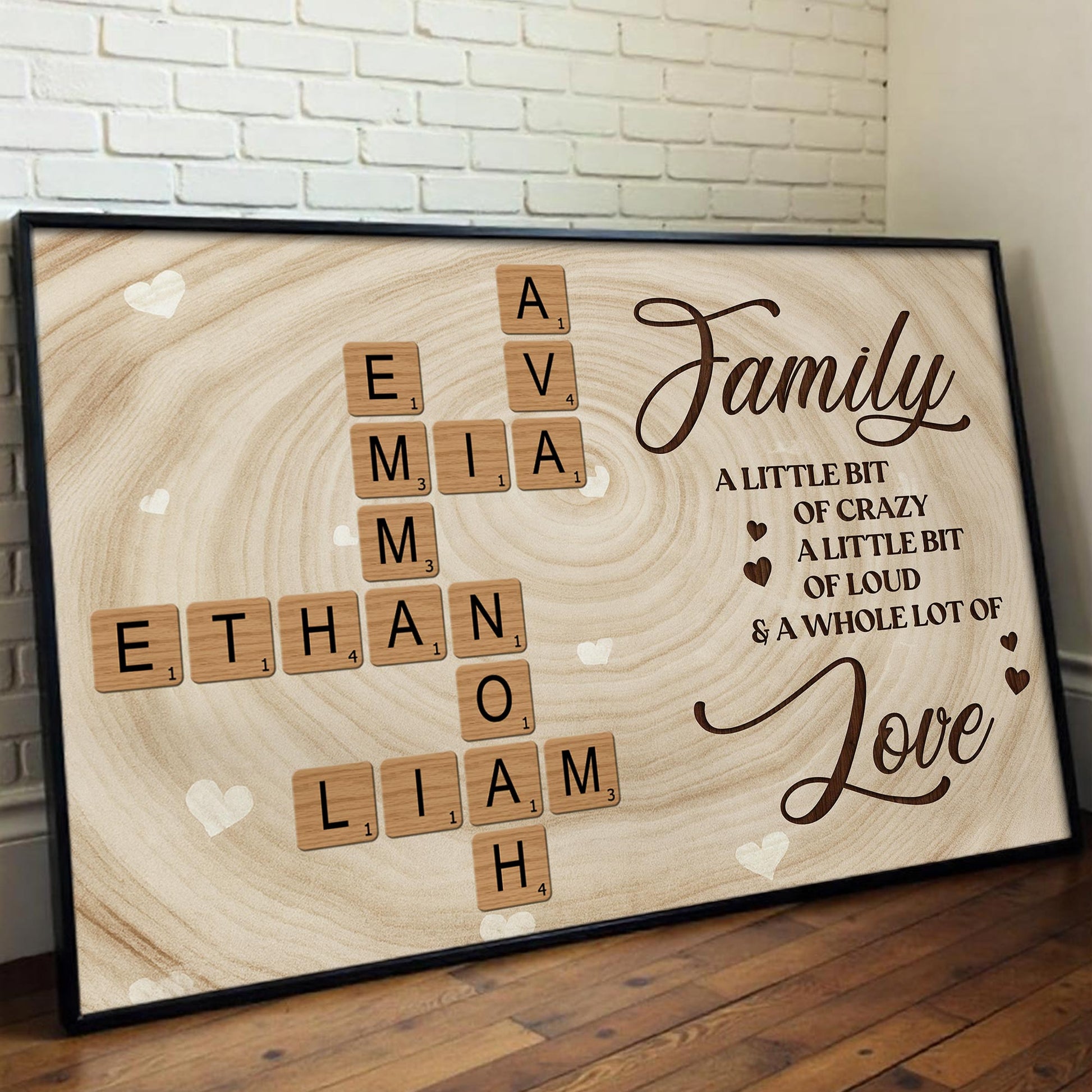 Family Love With Scrabble Tiles Design
