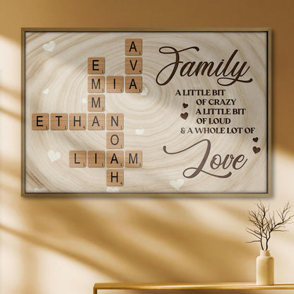 Family Love With Scrabble Tiles Design