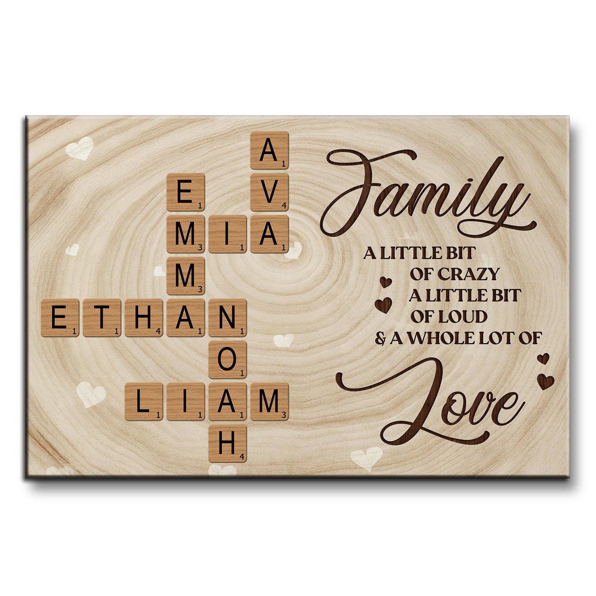 Family Love With Scrabble Tiles Design