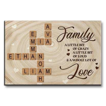 Family Love With Scrabble Tiles Design