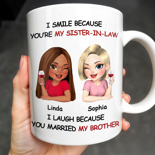 I Smile Because You're My Sister-In-Law, Two Women With Wine Glasses