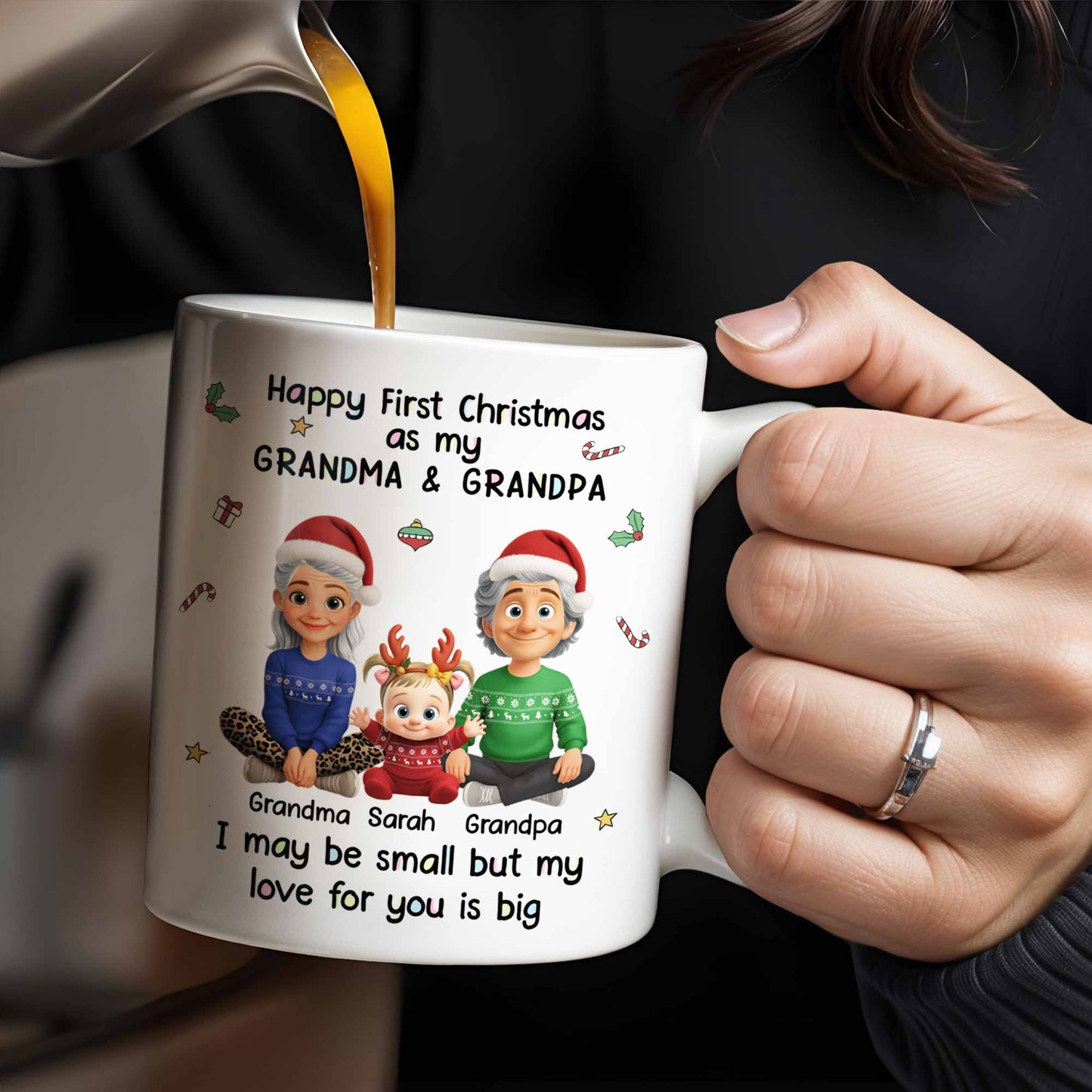 Happy First Christmas As My Grandma & Grandpa Mug