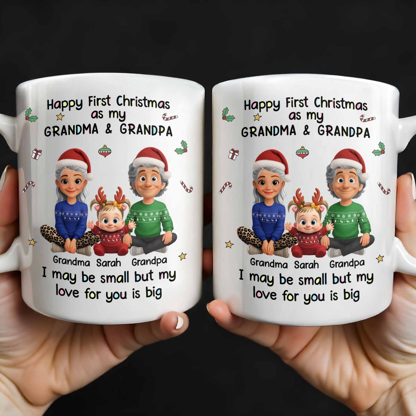 Happy First Christmas As My Grandma & Grandpa Mug