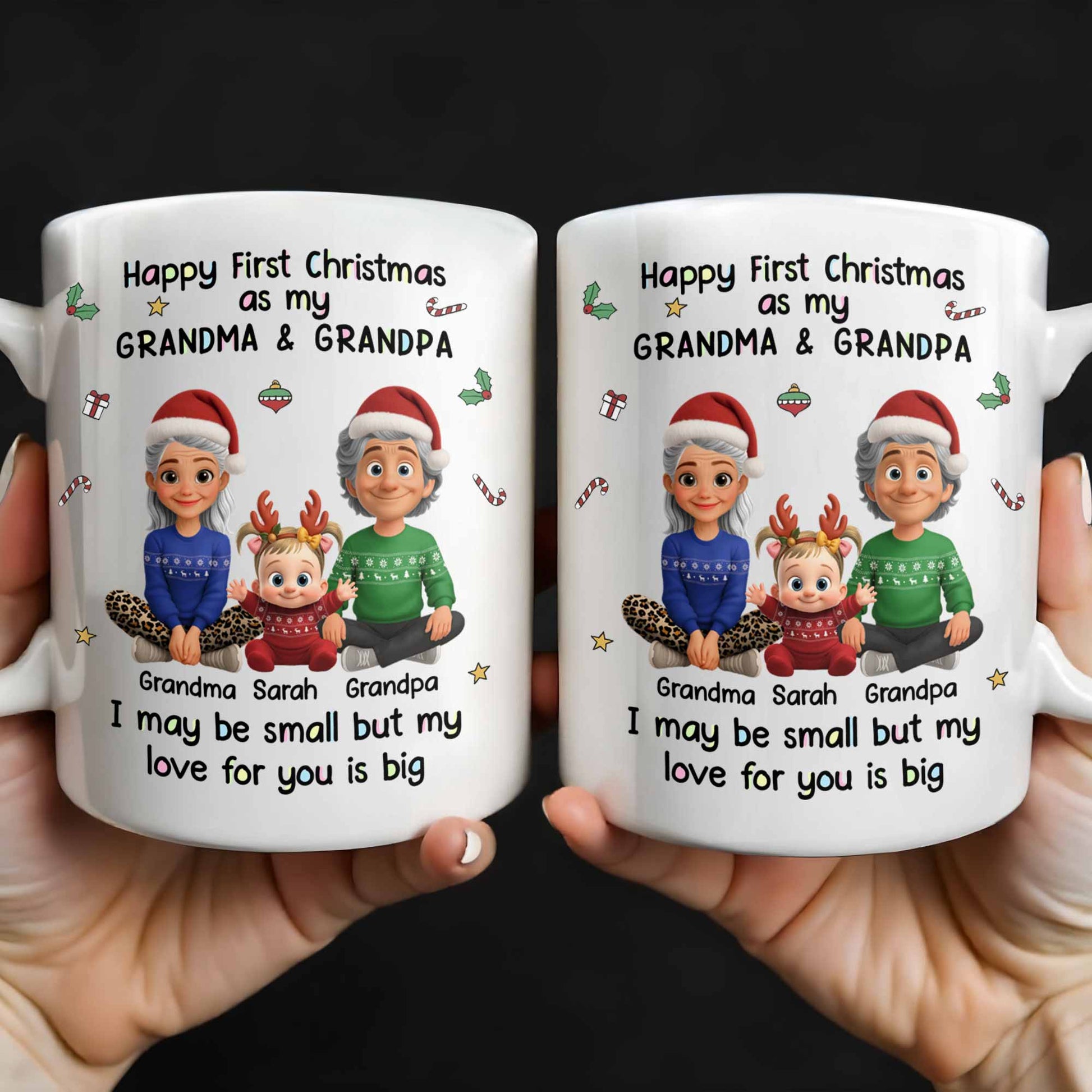 Happy First Christmas As My Grandma & Grandpa Mug