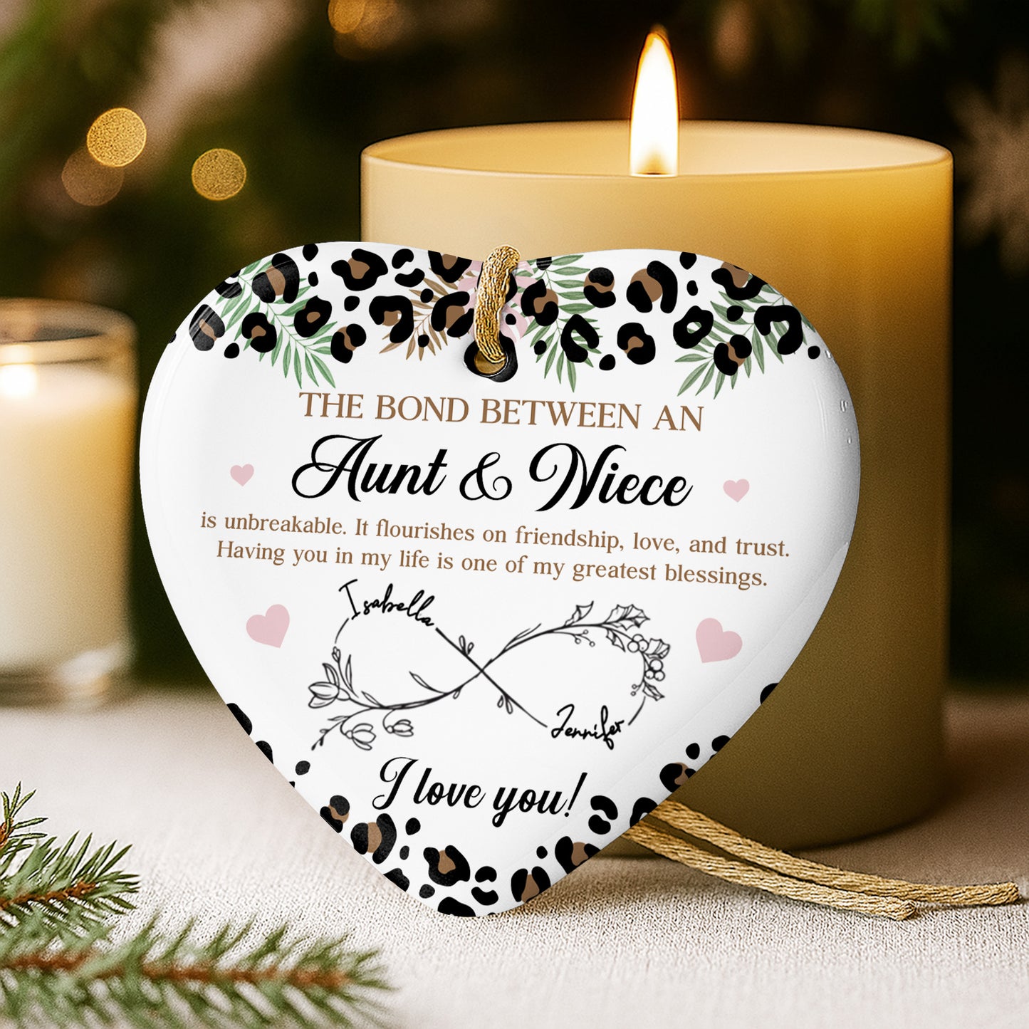 The Bond Between An Aunt & Niece, Hearts, Floral Design