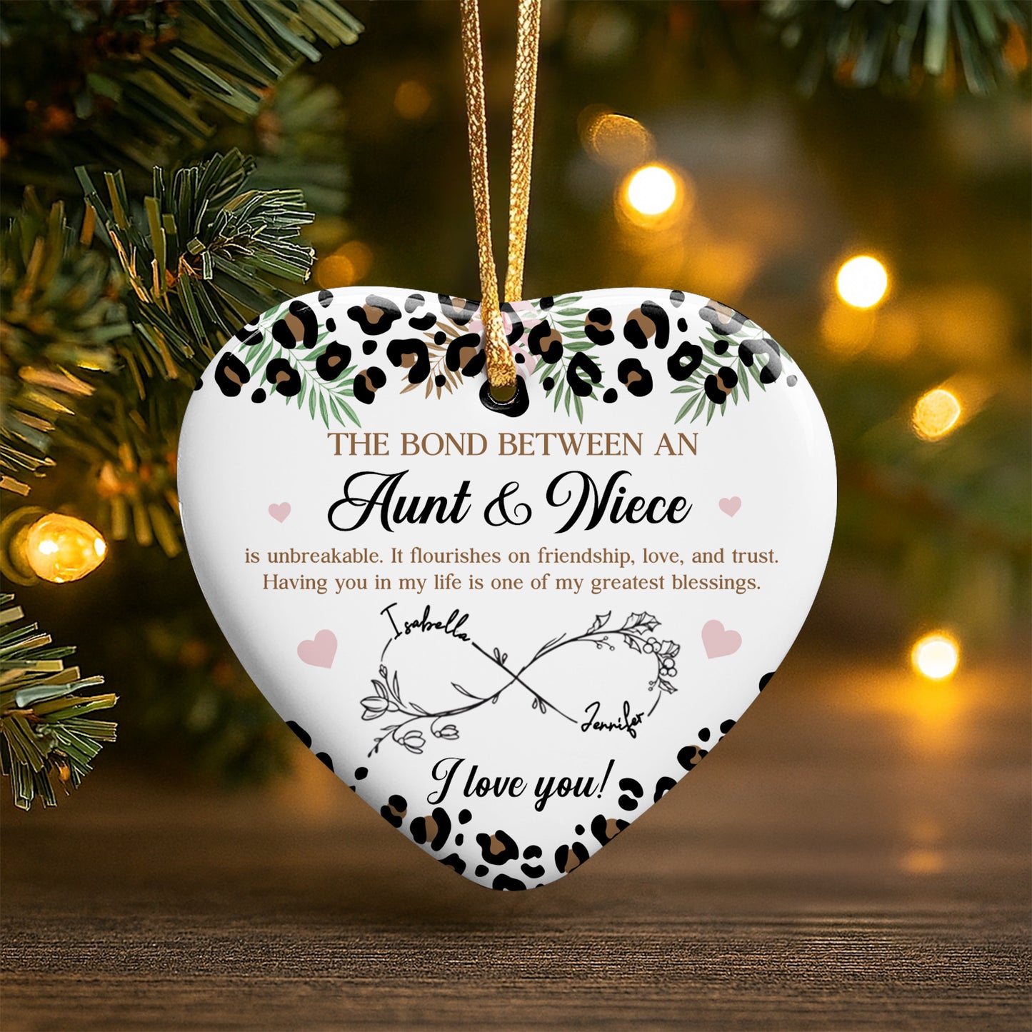 The Bond Between An Aunt & Niece, Hearts, Floral Design