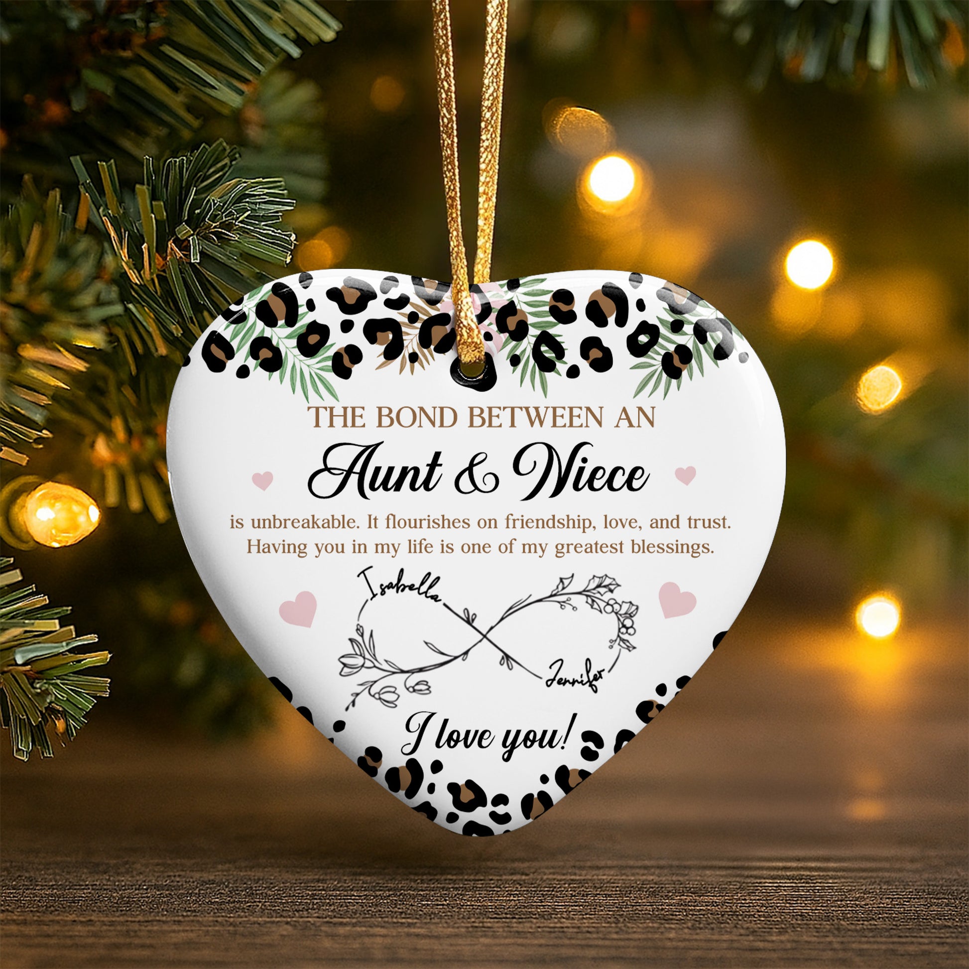 The Bond Between An Aunt & Niece, Hearts, Floral Design