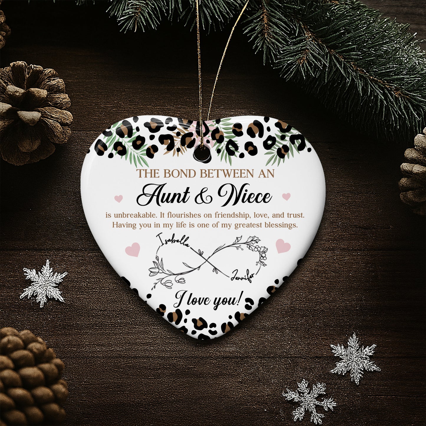 The Bond Between An Aunt & Niece, Hearts, Floral Design