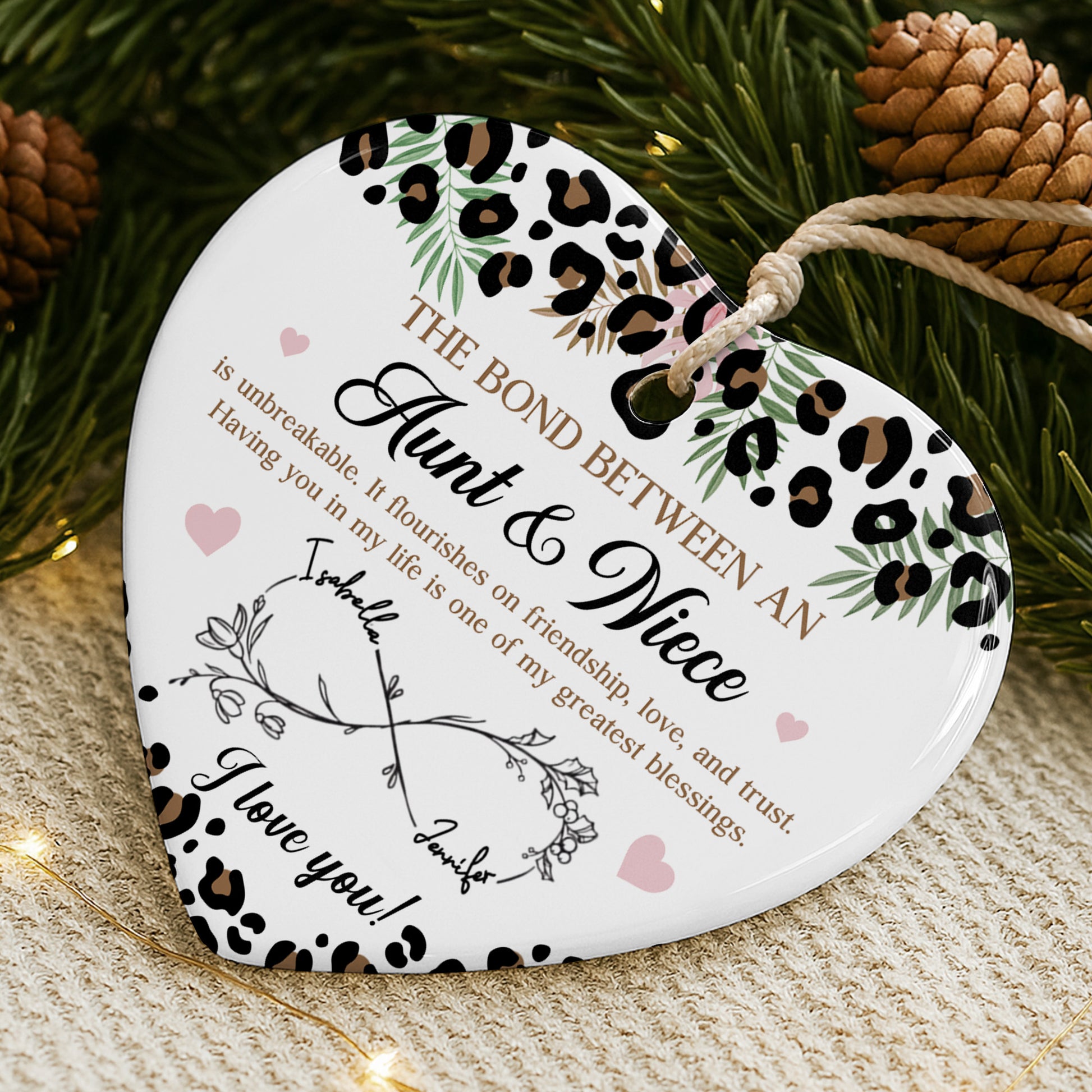 The Bond Between An Aunt & Niece, Hearts, Floral Design