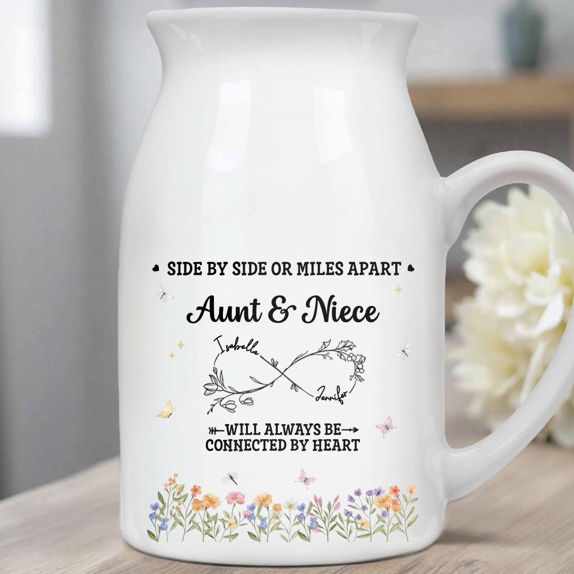 Aunt & Niece Always Connected By Heart With Flowers