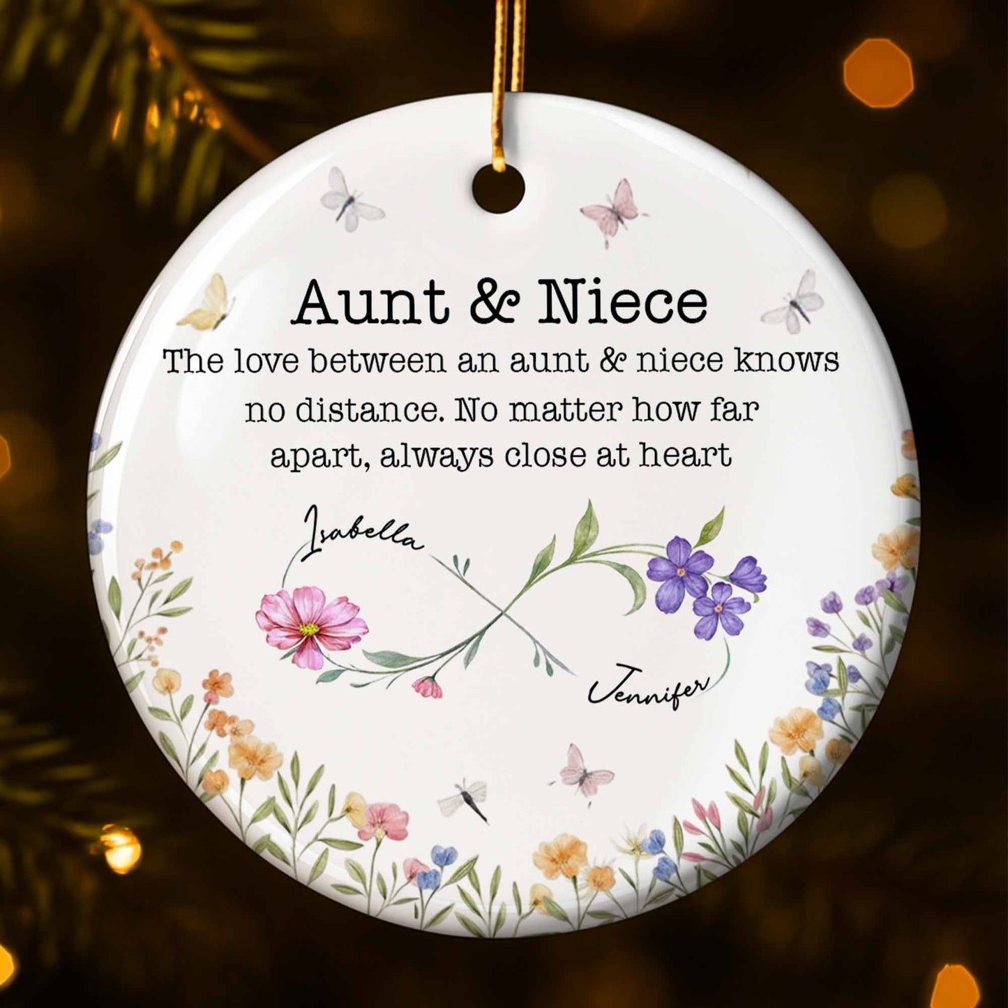 Love Between Aunt & Niece, Flowers And Butterflies