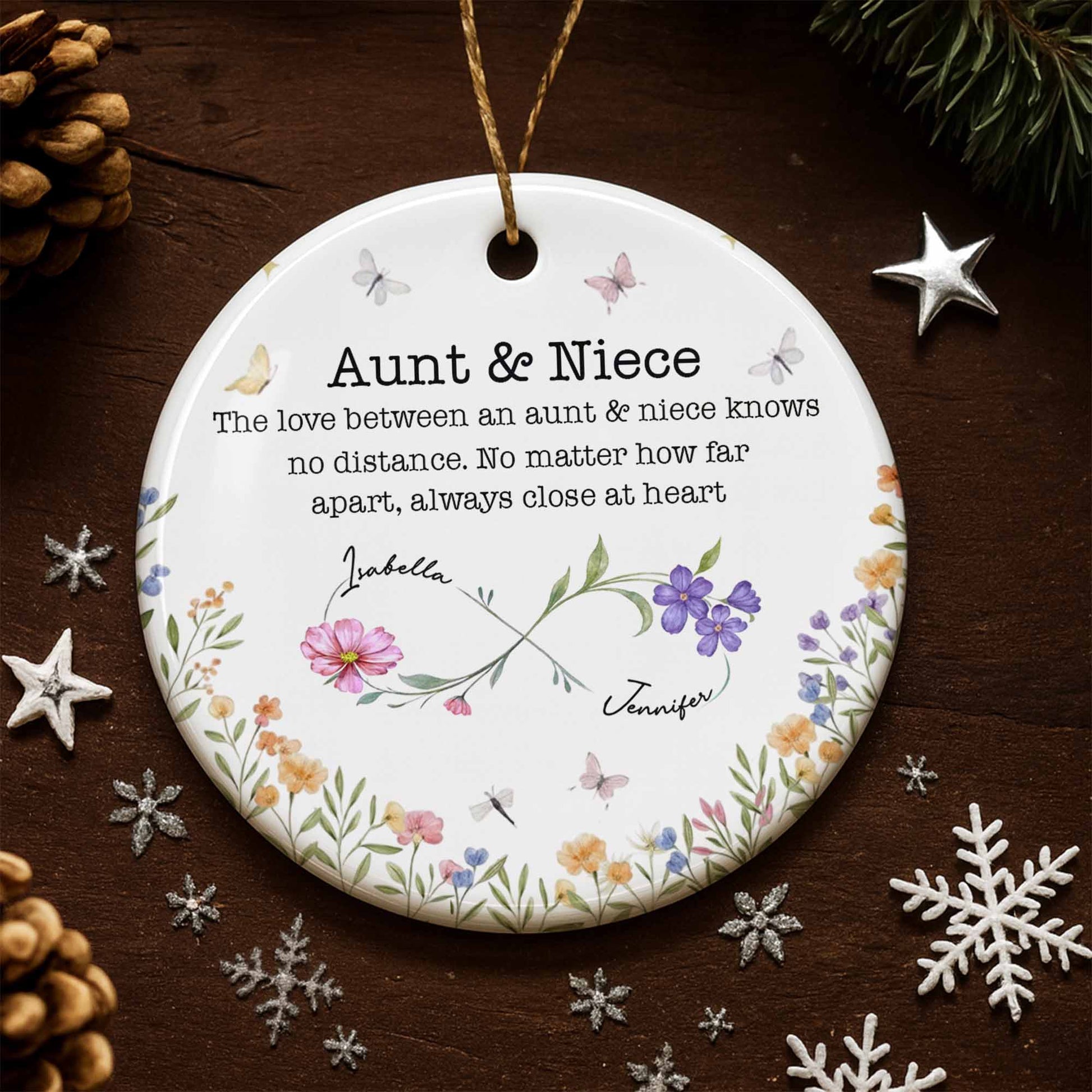 Love Between Aunt & Niece, Flowers And Butterflies