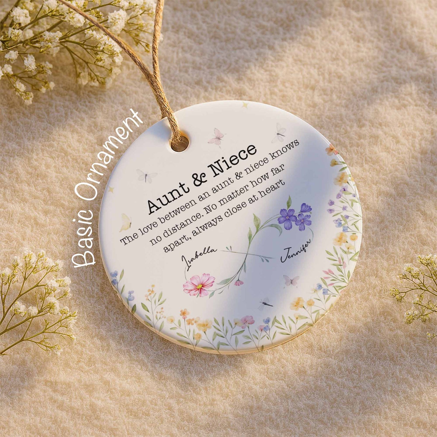 Love Between Aunt & Niece, Flowers And Butterflies